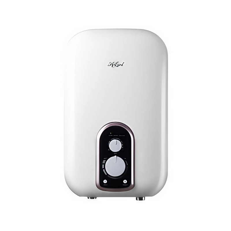 What is unique about the tankless water heater in terms of space-saving design?